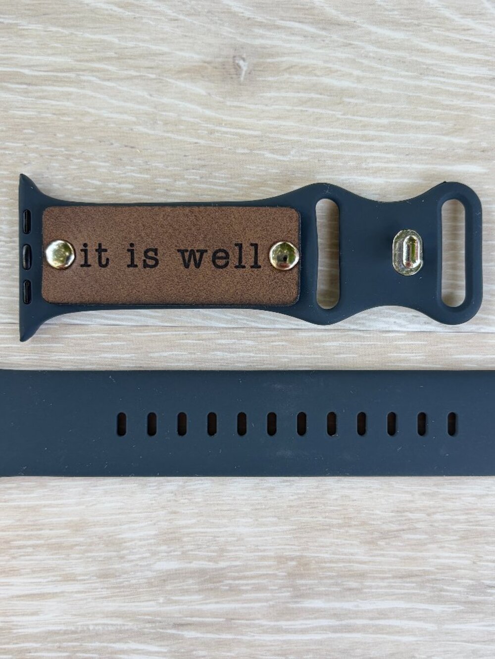 🕊️ NEW Charcoal Black "It Is Well" Watch Band • 42/44/45/46/49mm